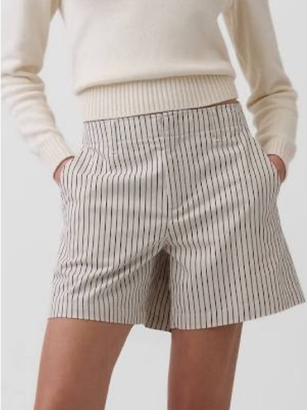 NWT Gap Cream White Pinstripe V-Neck Tunic Top